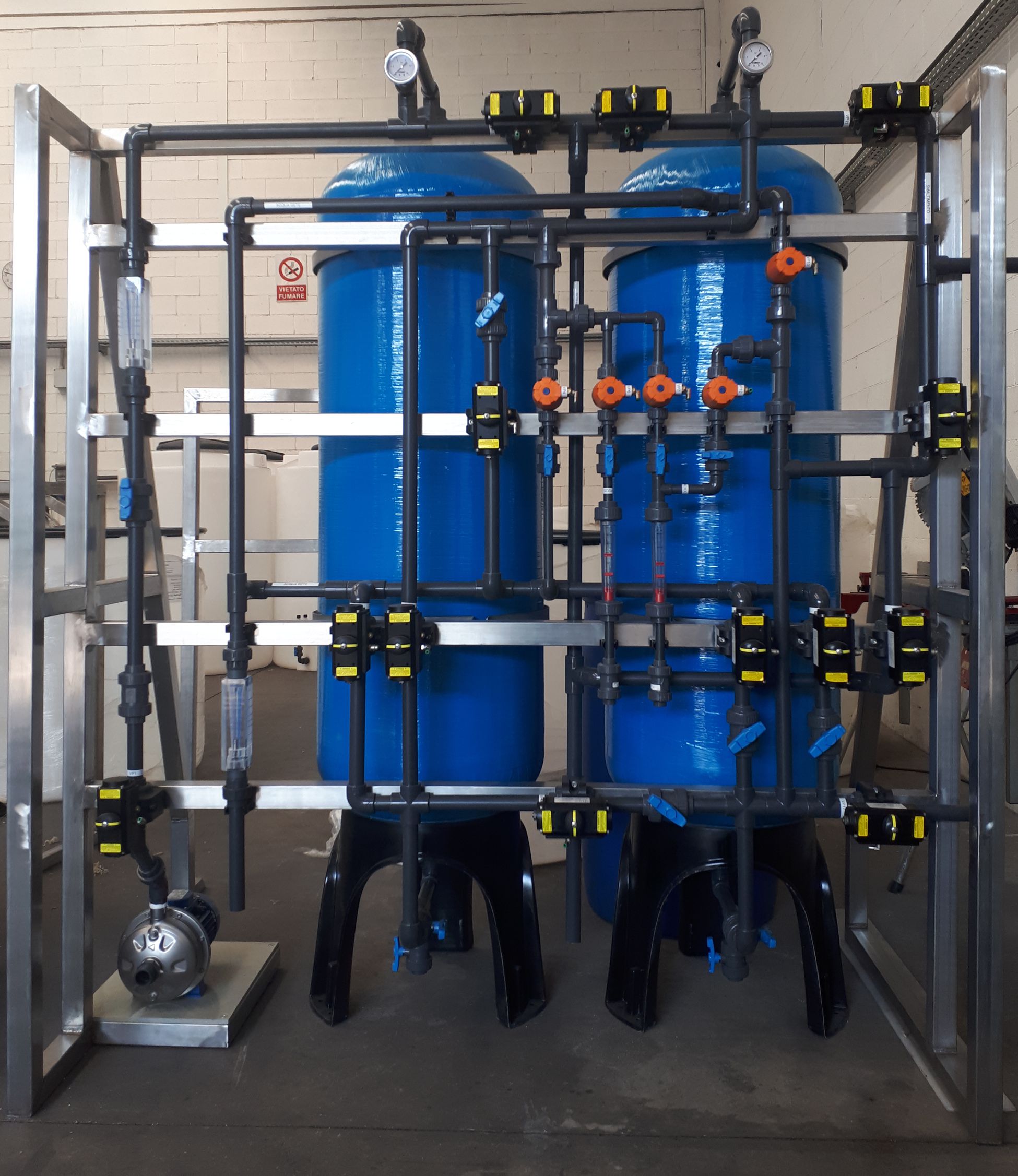 Activated carbon plants, carbon filtration of industrial water